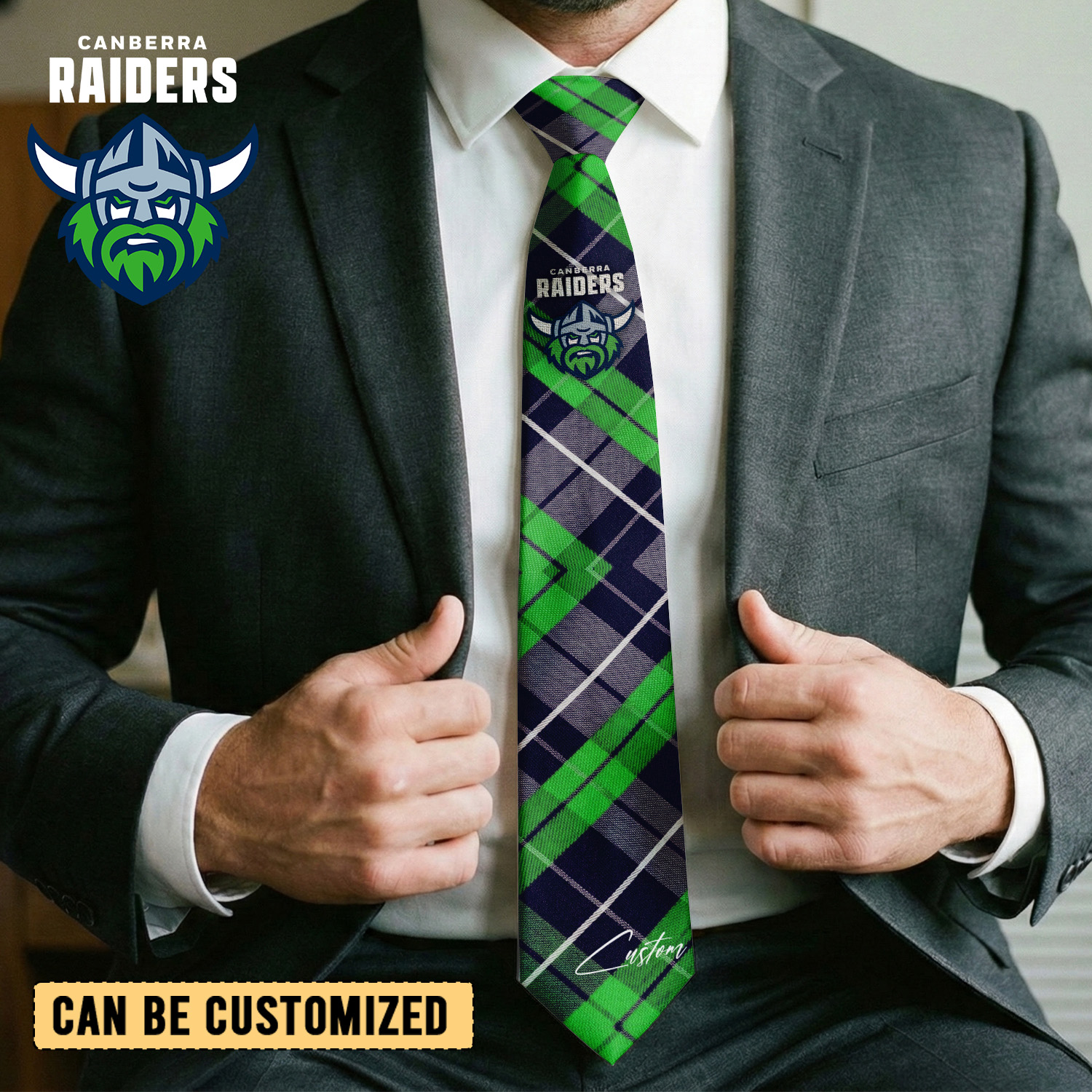 Auspiritmerch Canberra Raiders Personalized Necktie Gifts For Fans