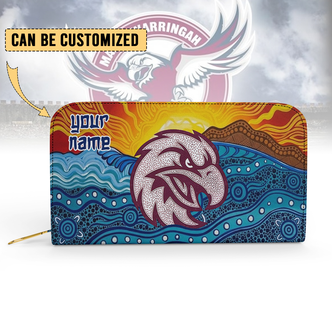 Auspiritmerch Manly Warringah Sea Eagles Personalized Clutch Purse Gift For Fans