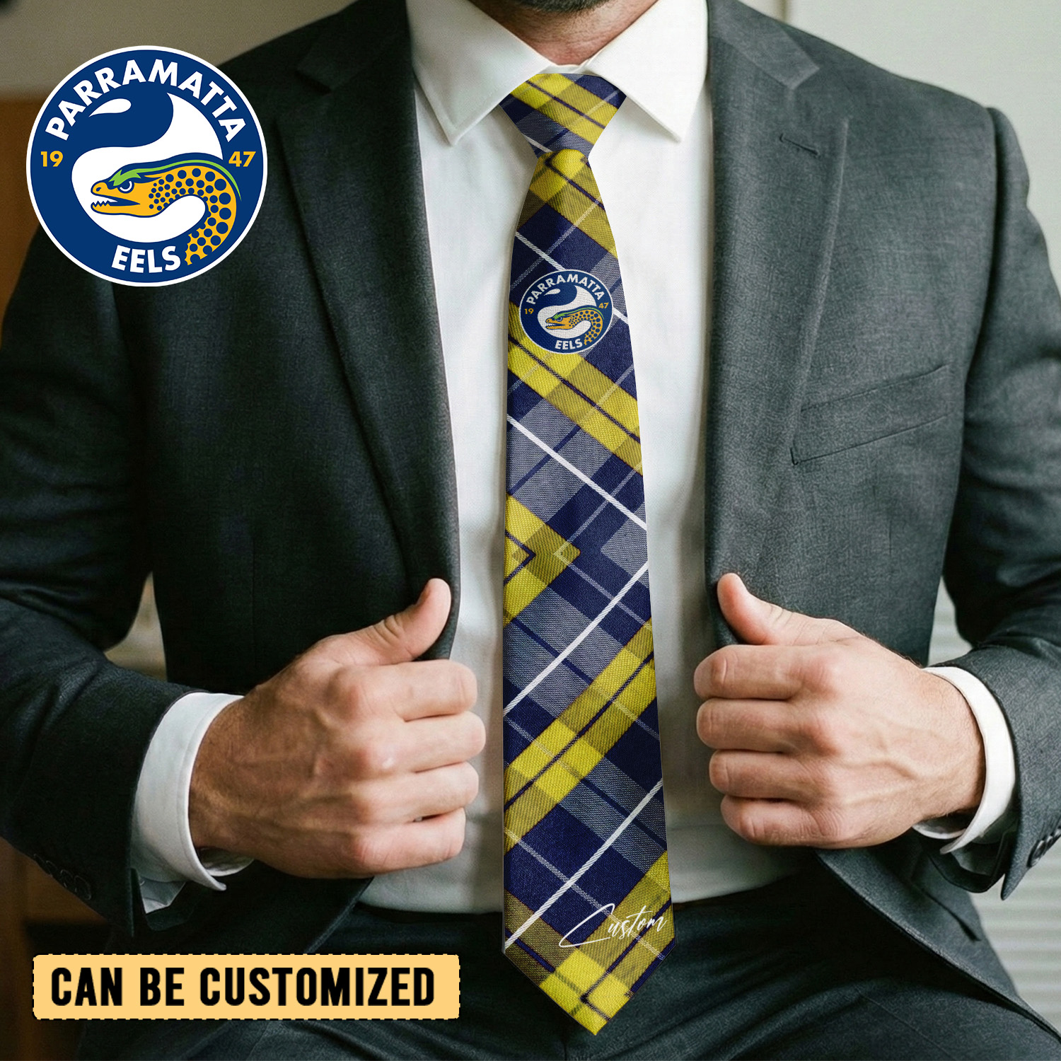Auspiritmerch Parramatta Eels Personalized Necktie Gifts For Fans