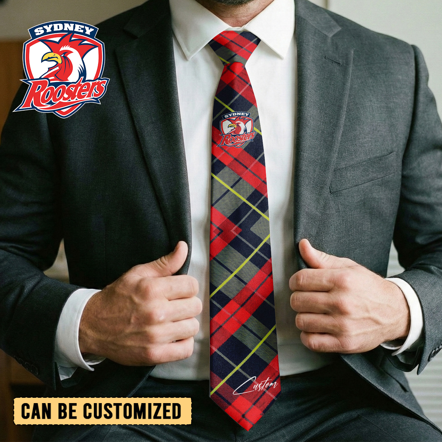 Auspiritmerch Sydney Roosters Personalized Necktie Gifts For Fans