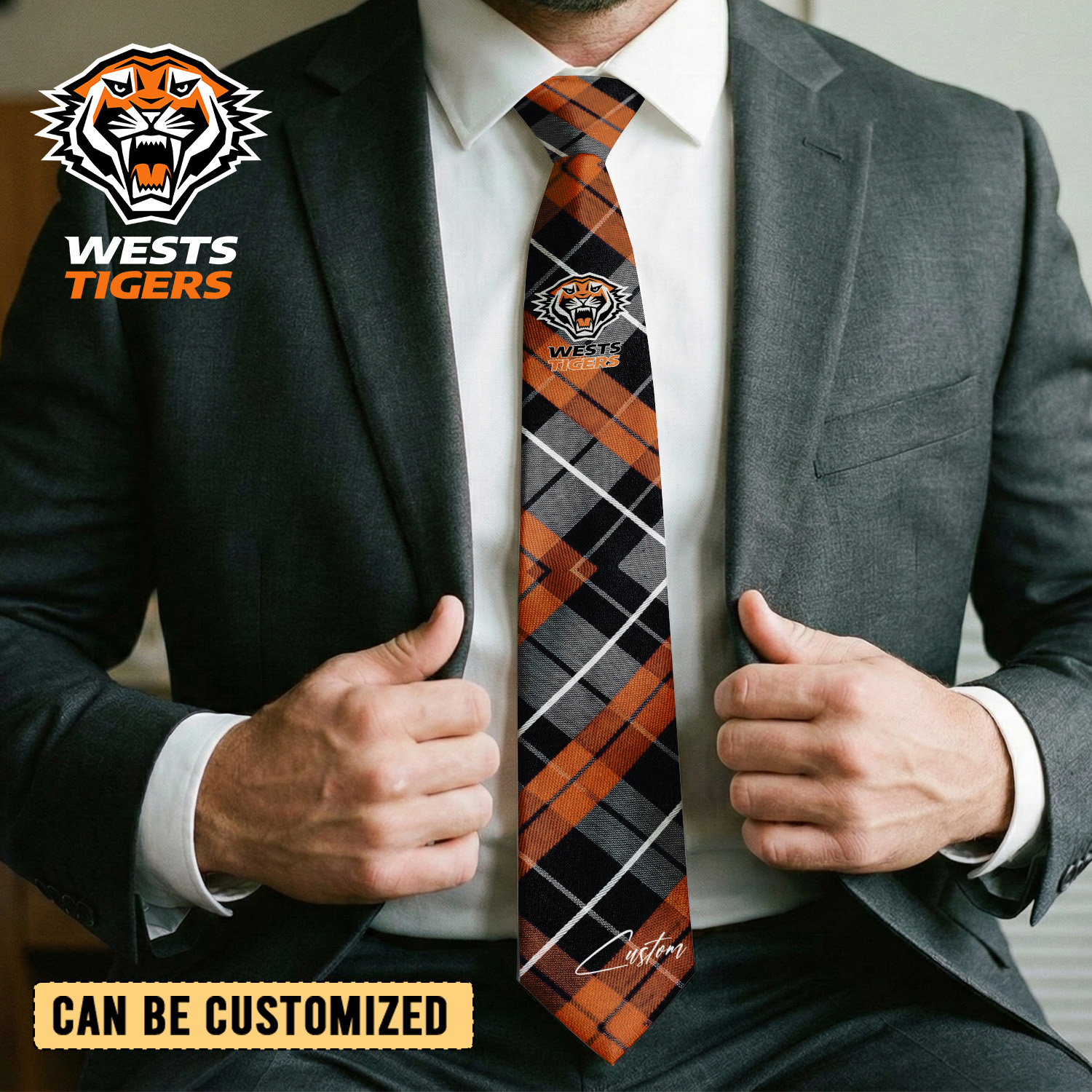 Auspiritmerch Wests Tigers Personalized Necktie Gifts For Fans