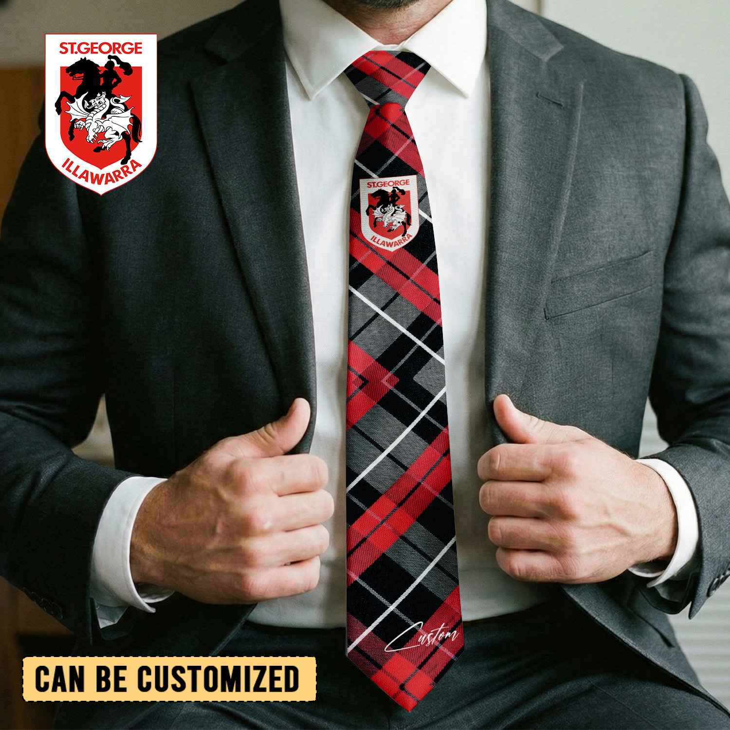 Auspiritmerch St. George Illawarra Dragons Personalized Necktie Gifts For Fans