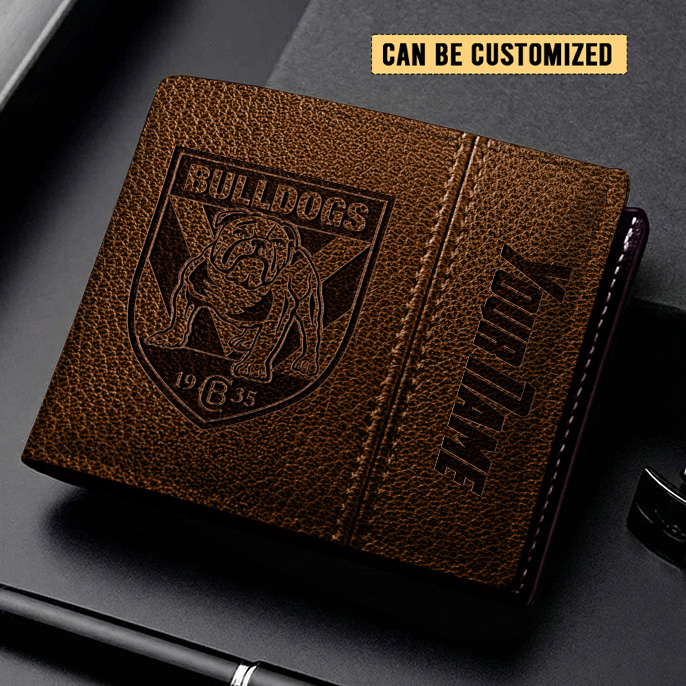 Auspiritmerch Canterbury-Bankstown Bulldogs Personalized Leather Wallet Gift For Fans