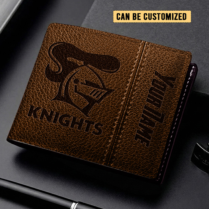 Auspiritmerch Newcastle Knights Personalized Leather Wallet Gift For Fans