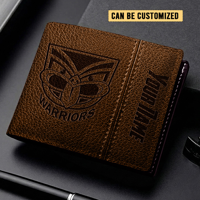 Auspiritmerch New Zealand Warriors Personalized Leather Wallet Gift For Fans