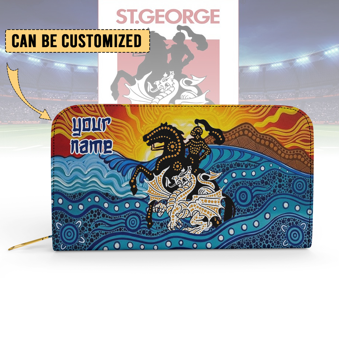 Auspiritmerch St. George Illawarra Dragons Personalized Clutch Purse Gift For Fans