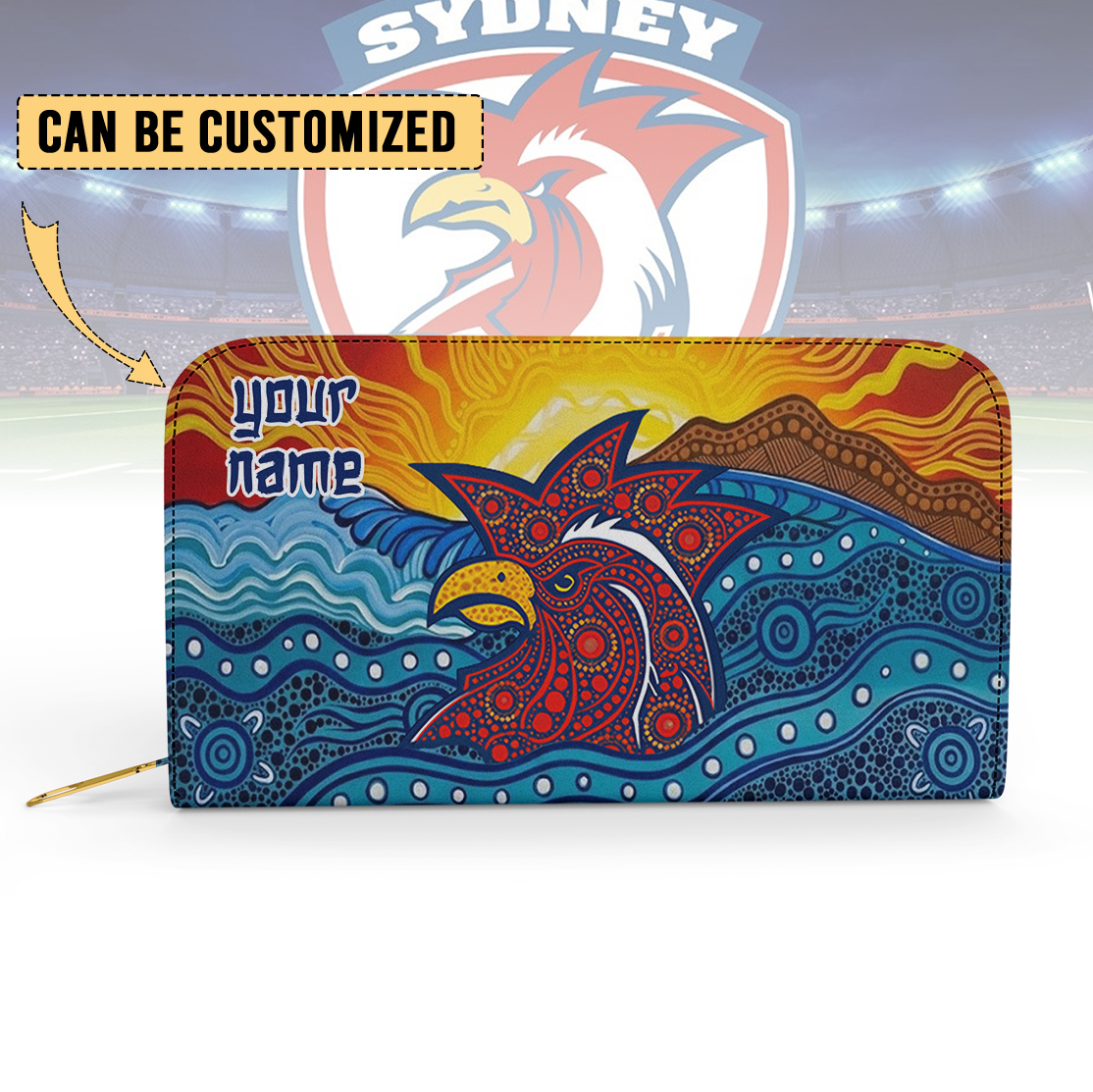 Auspiritmerch Sydney Roosters Personalized Clutch Purse Gift For Fans