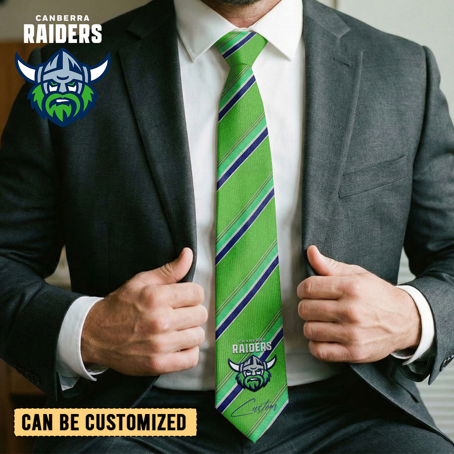 Auspiritmerch Canberra Raiders Personalized Necktie Gifts For Fans