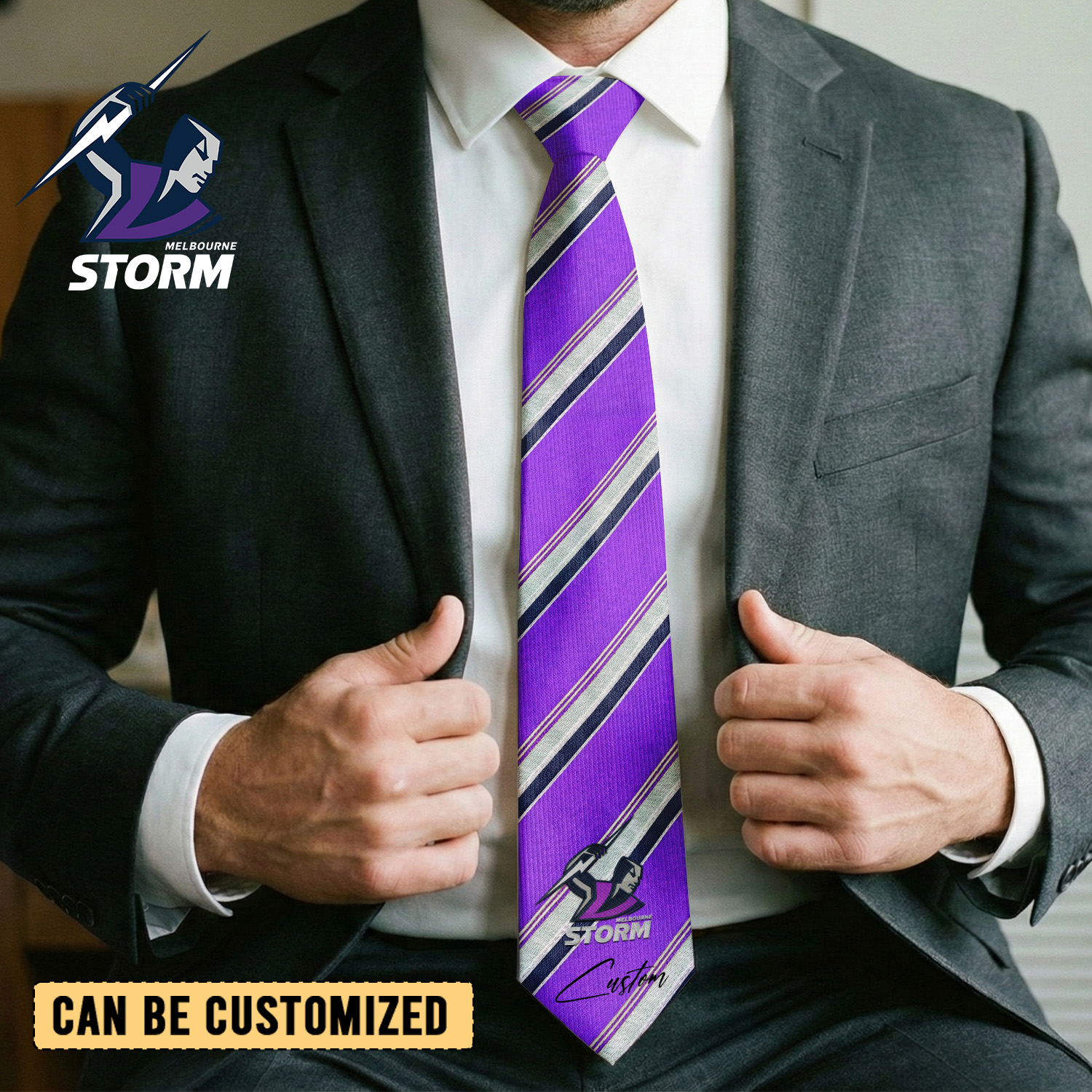 Auspiritmerch Melbourne Storm Personalized Necktie Gifts For Fans