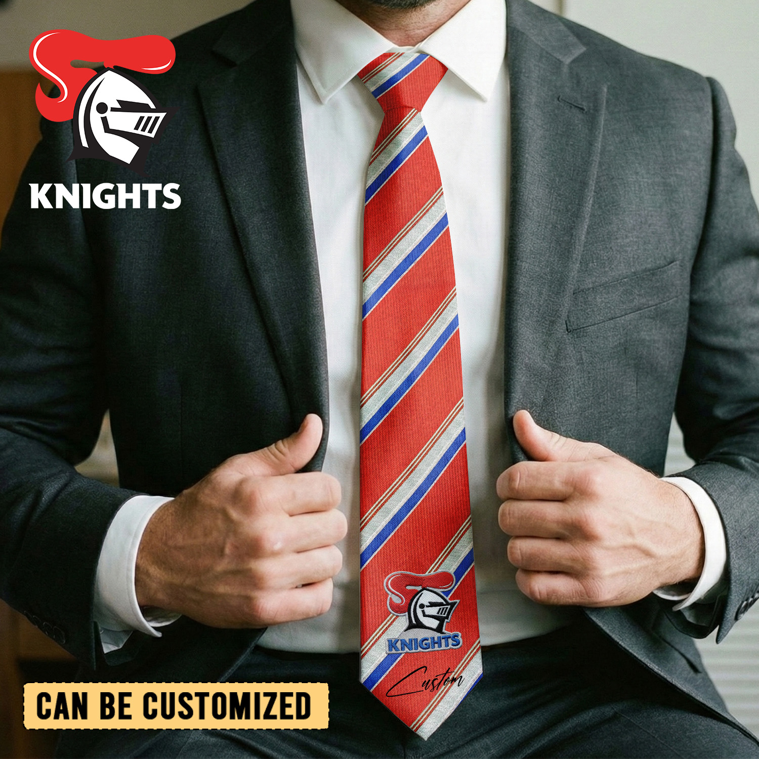 Auspiritmerch Newcastle Knights Personalized Necktie Gifts For Fans