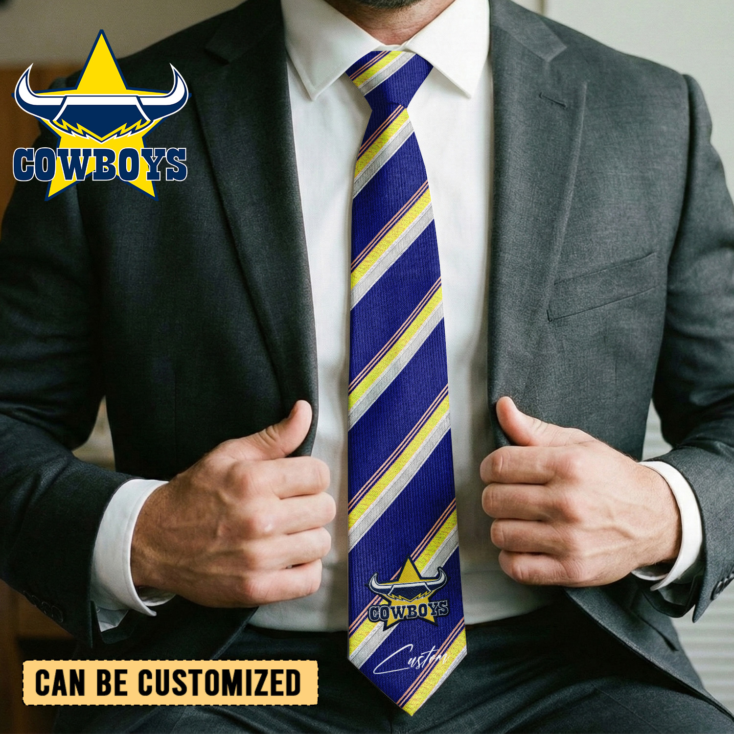 Auspiritmerch North Queensland Cowboys Personalized Necktie Gifts For Fans