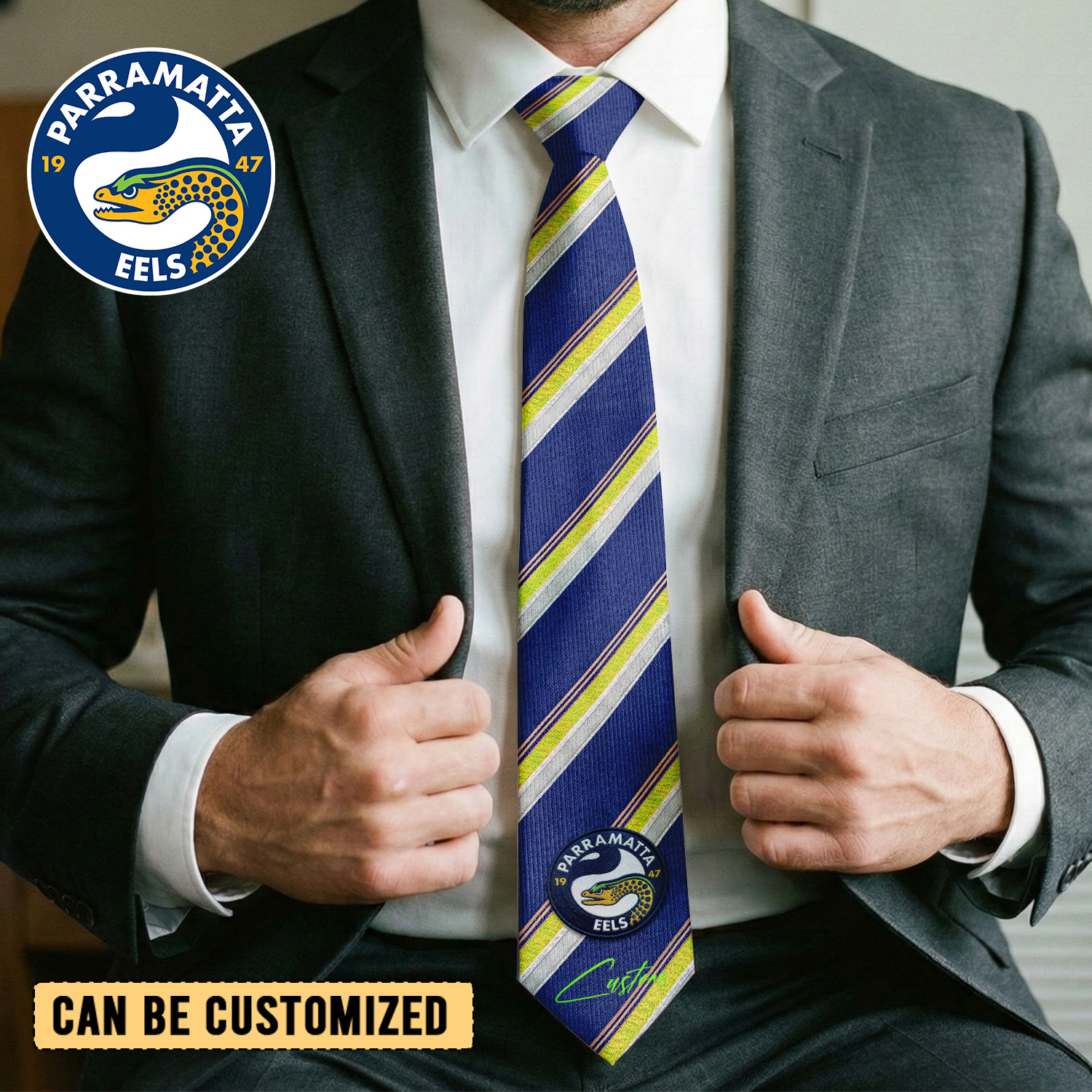 Auspiritmerch Parramatta Eels Personalized Necktie Gifts For Fans