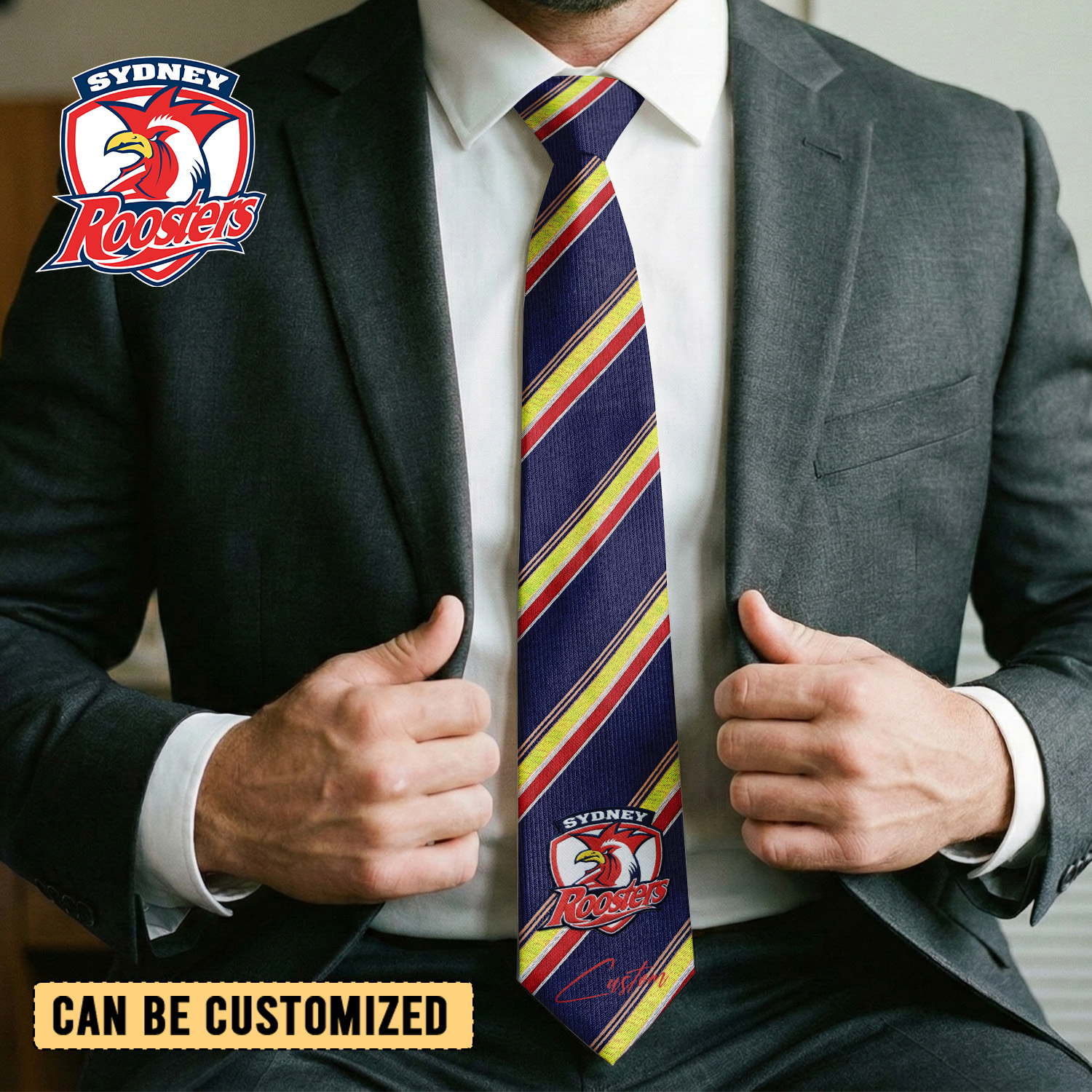 Auspiritmerch Sydney Roosters Personalized Necktie Gifts For Fans