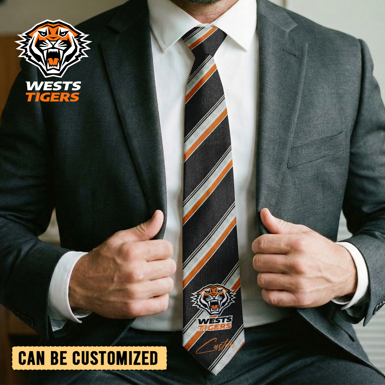 Auspiritmerch Wests Tigers Personalized Necktie Gifts For Fans