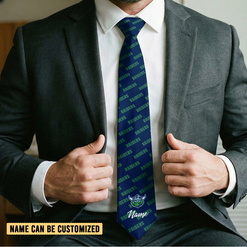 Auspiritmerch Canberra Raiders Personalized Necktie Gifts For Fans