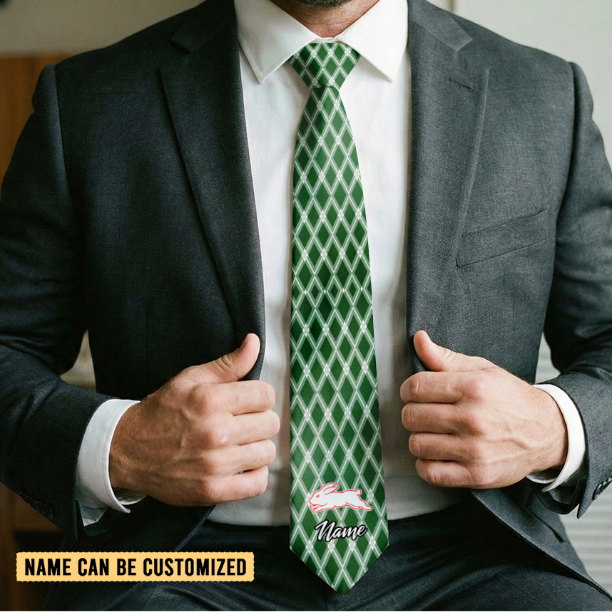 Auspiritmerch South Sydney Rabbitohs Personalized Necktie Gifts For Fans