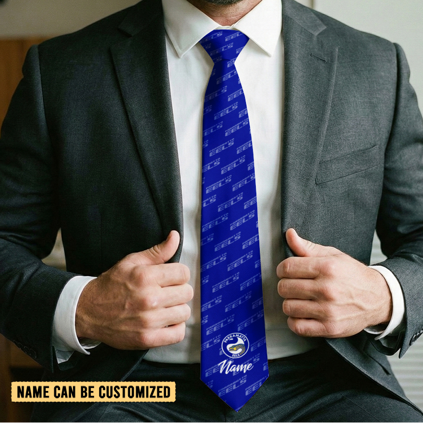 Auspiritmerch Parramatta Eels Personalized Necktie Gifts For Fans