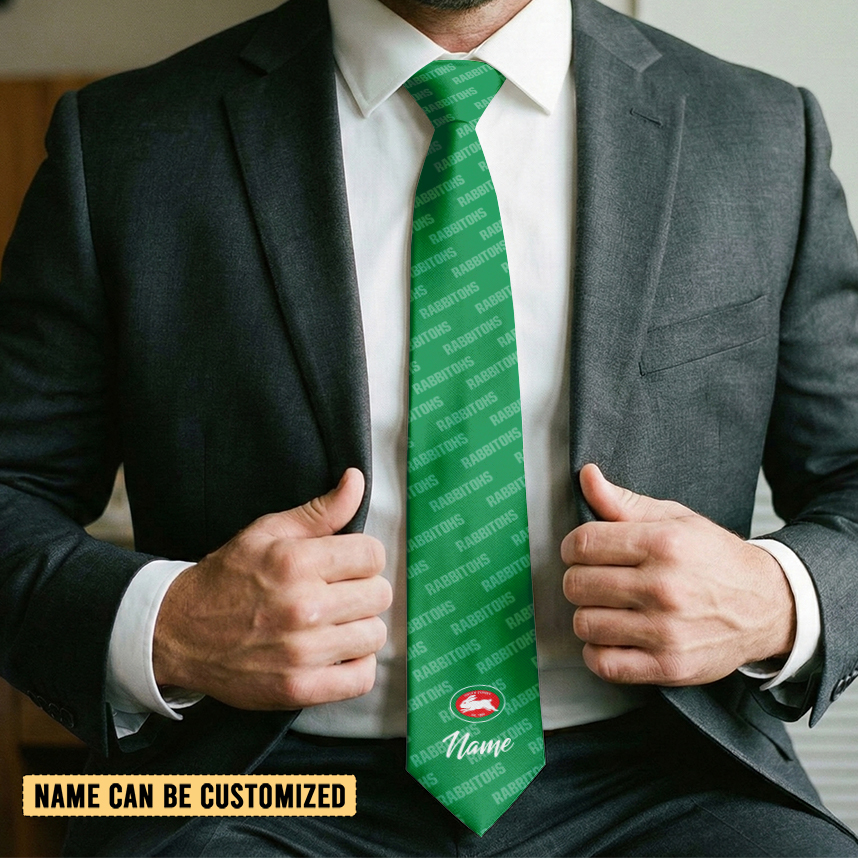 Auspiritmerch South Sydney Rabbitohs Personalized Necktie Gifts For Fans