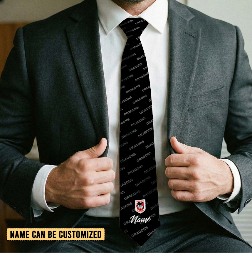 Auspiritmerch St. George Illawarra Dragons Personalized Necktie Gifts For Fans