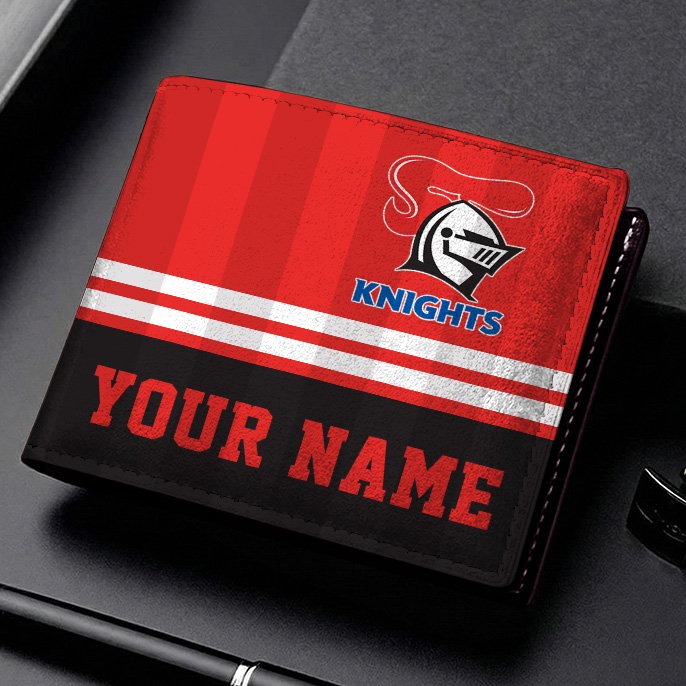 Auspiritmerch Newcastle Knights Personalized Leather Wallet Gift For Fans