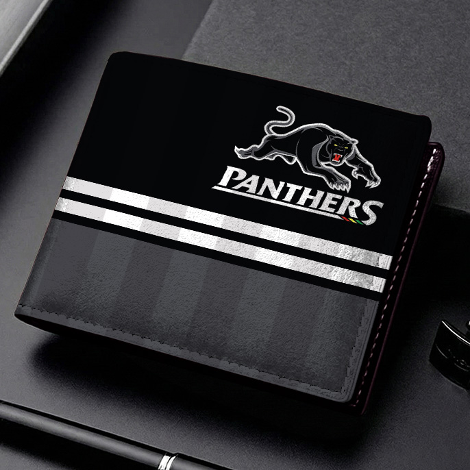 Auspiritmerch Penrith Panthers Personalized Leather Wallet Gift For Fans