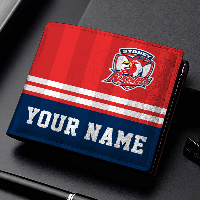 Auspiritmerch Sydney Roosters Personalized Leather Wallet Gift For Fans