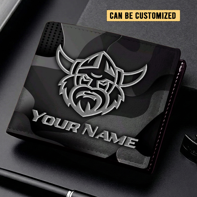 Auspiritmerch Canberra Raiders Personalized Leather Wallet Gift For Fans