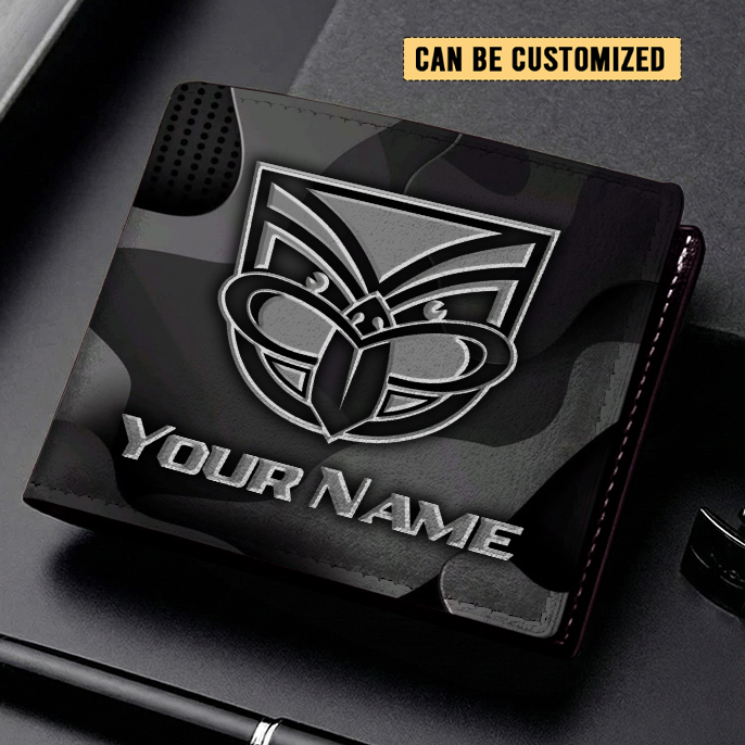 Auspiritmerch New Zealand Warriors Personalized Leather Wallet Gift For Fans