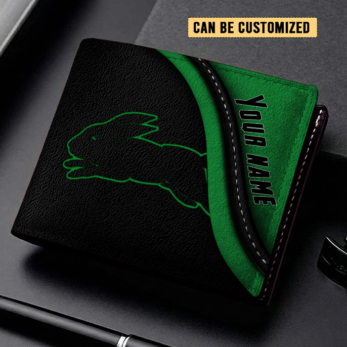 Auspiritmerch South Sydney Rabbitohs Personalized Leather Wallet Gift For Fans