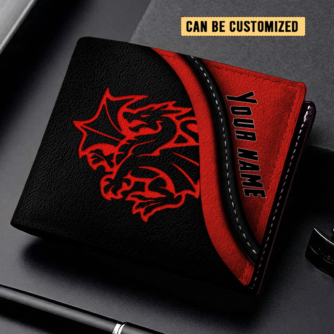 Auspiritmerch St. George Illawarra Dragons Personalized Leather Wallet Gift For Fans
