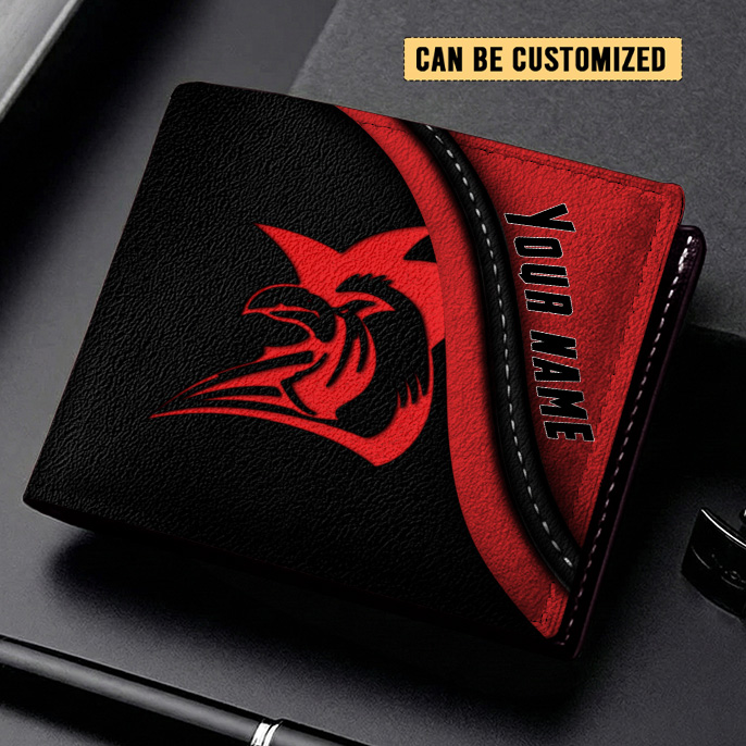 Auspiritmerch Sydney Roosters Personalized Leather Wallet Gift For Fans