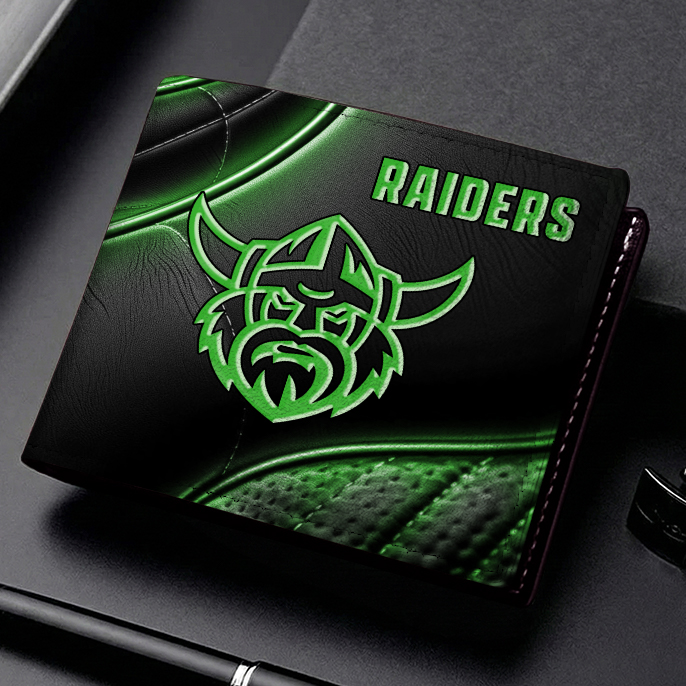 Auspiritmerch Canberra Raiders Personalized Leather Wallet Gift For Fans