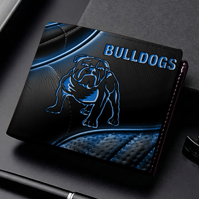 Auspiritmerch Canterbury-Bankstown Bulldogs Personalized Leather Wallet Gift For Fans