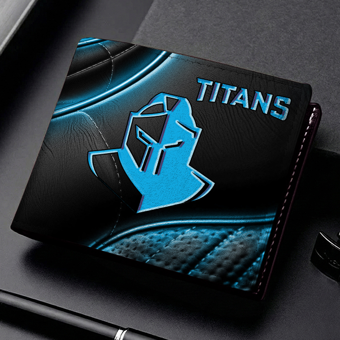 Auspiritmerch Gold Coast Titans Personalized Leather Wallet Gift For Fans