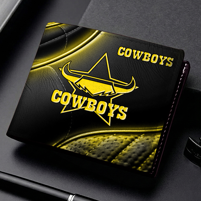 Auspiritmerch North Queensland Cowboys Personalized Leather Wallet Gift For Fans