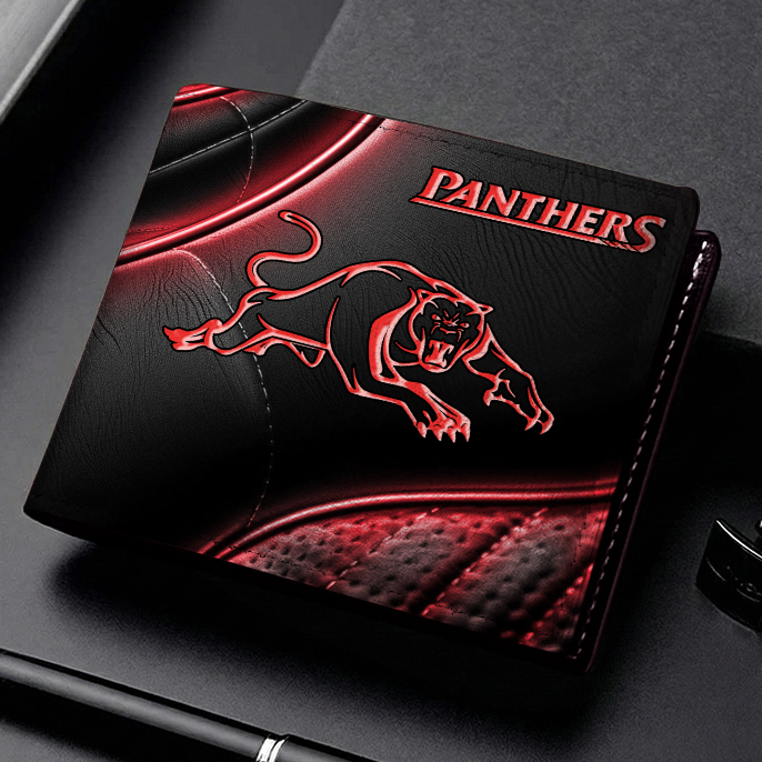 Auspiritmerch Penrith Panthers Personalized Leather Wallet Gift For Fans