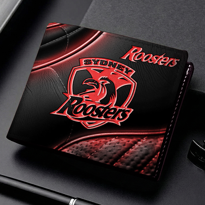 Auspiritmerch Sydney Roosters Personalized Leather Wallet Gift For Fans