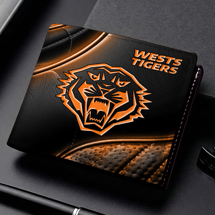 Auspiritmerch Wests Tigers Personalized Leather Wallet Gift For Fans