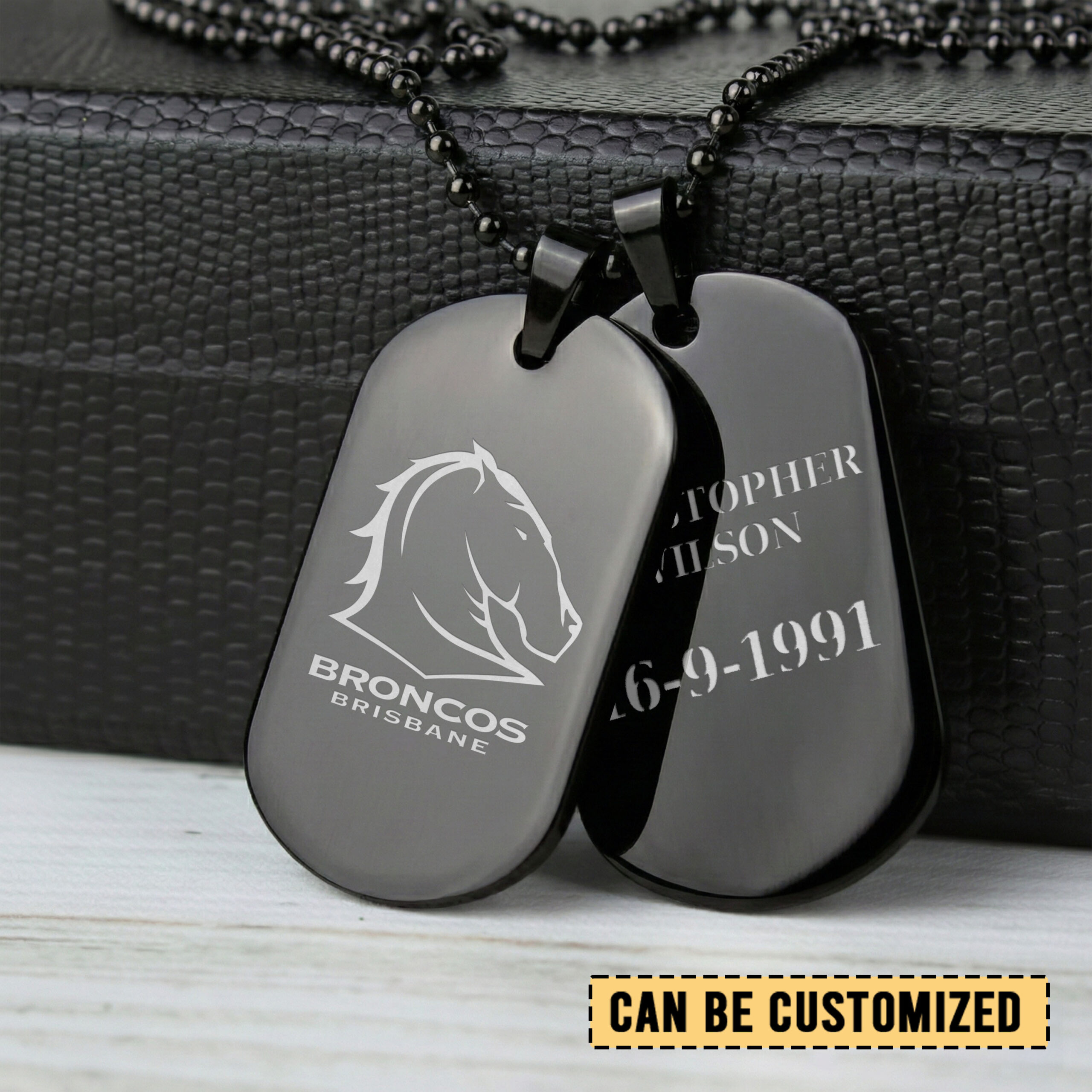 Auspiritmerch Brisbane Broncos Personalized Necklace Dog Tag For Fans