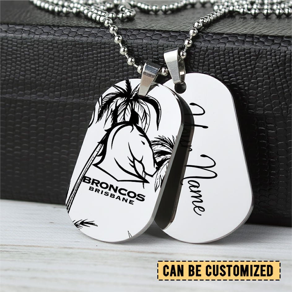 Auspiritmerch Brisbane Broncos Personalized Necklace Dog Tag For Fans