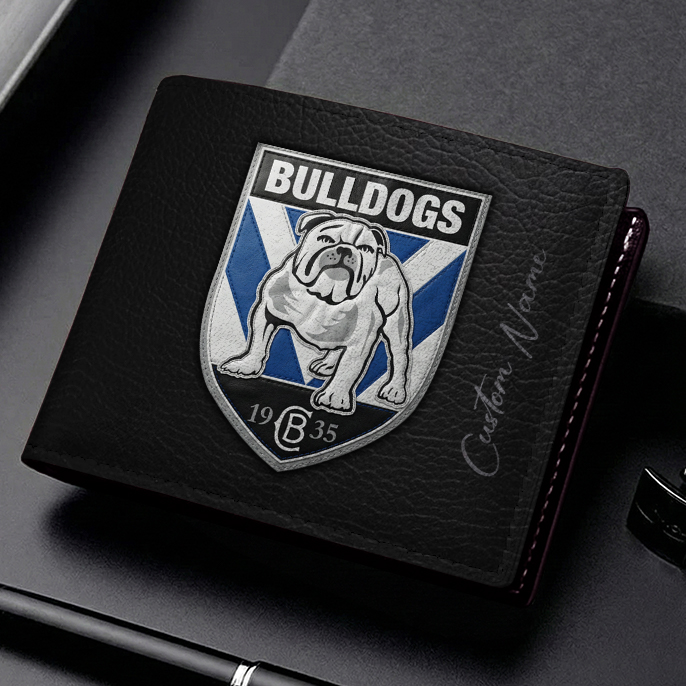 Auspiritmerch Canterbury-Bankstown Bulldogs Personalized Leather Wallet Gift For Fans