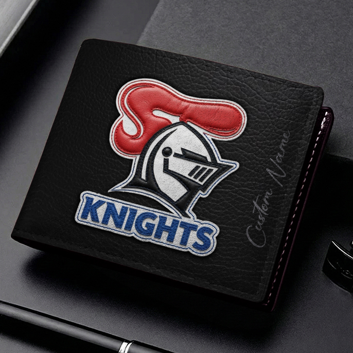 Auspiritmerch Newcastle Knights Personalized Leather Wallet Gift For Fans