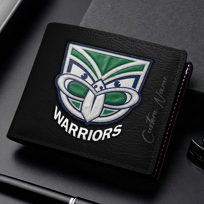 Auspiritmerch New Zealand Warriors Personalized Leather Wallet Gift For Fans