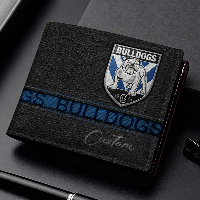 Auspiritmerch Canterbury-Bankstown Bulldogs Personalized Leather Wallet Gift For Fans
