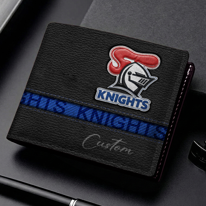 Auspiritmerch Newcastle Knights Personalized Leather Wallet Gift For Fans
