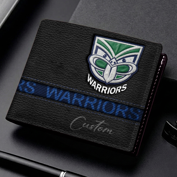 Auspiritmerch New Zealand Warriors Personalized Leather Wallet Gift For Fans