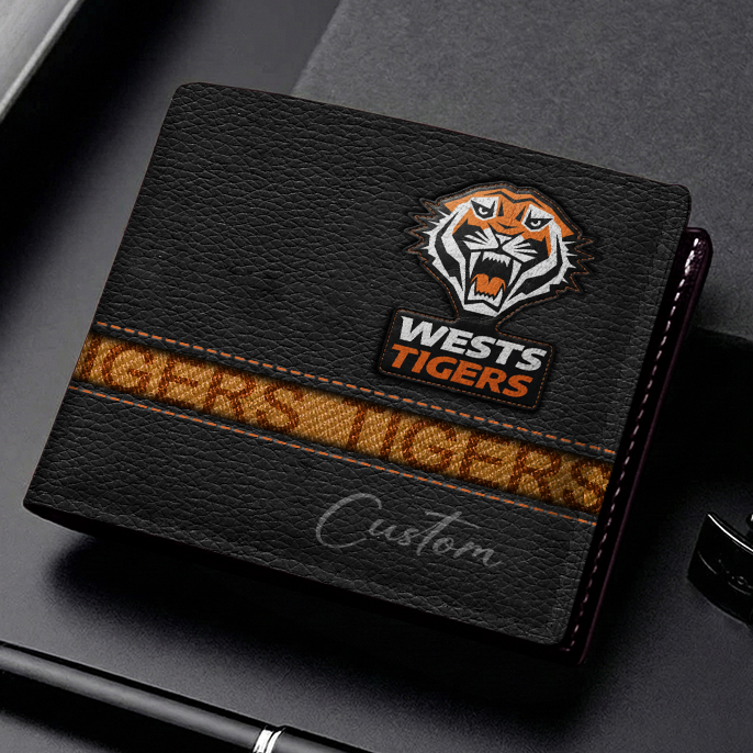 Auspiritmerch Wests Tigers Personalized Leather Wallet Gift For Fans