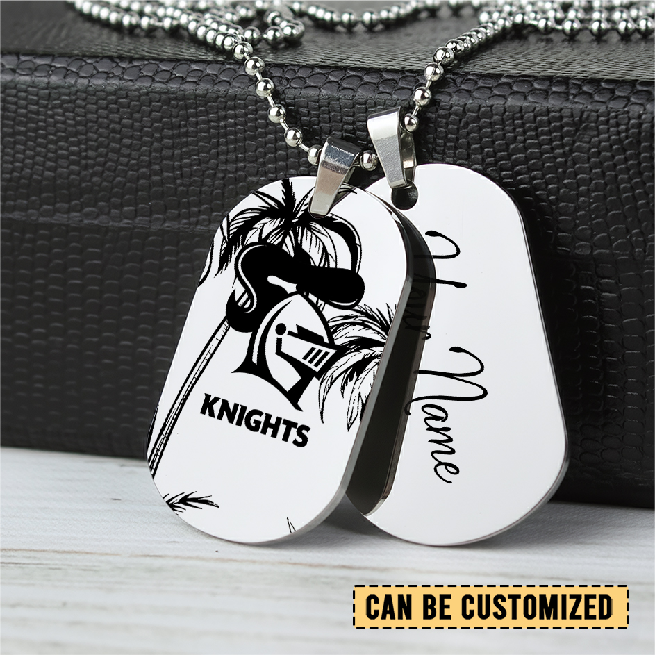 Auspiritmerch Newcastle Knights Personalized Necklace Dog Tag For Fans