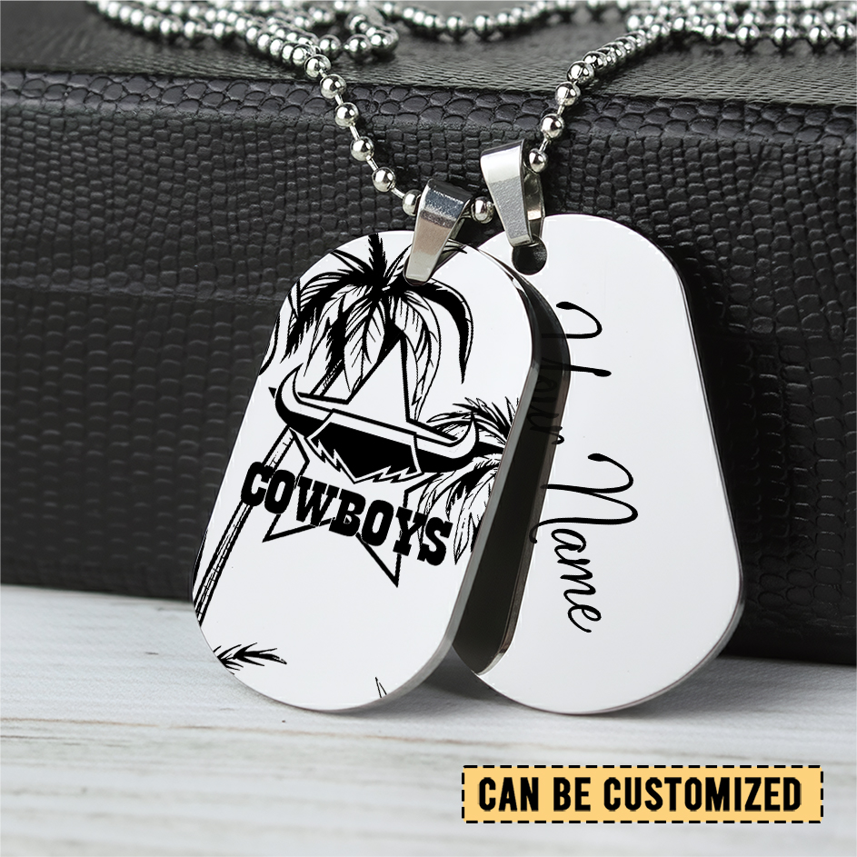 Auspiritmerch North Queensland Cowboys Personalized Necklace Dog Tag For Fans