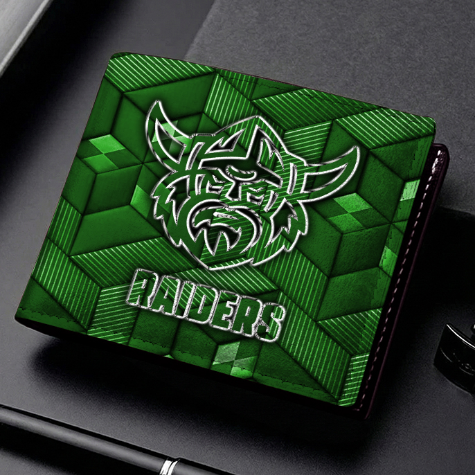 Auspiritmerch Canberra Raiders Personalized Leather Wallet Gift For Fans
